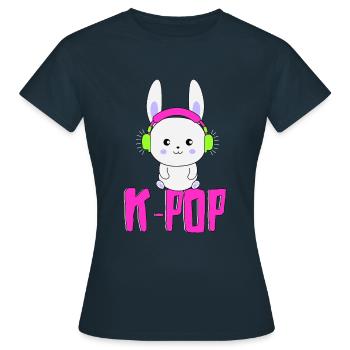 Musique de lapin K-pop - T-shirt Femme - marine - Devant - AI Model Female 172 dark (172cm)