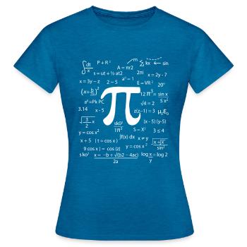 Numéro du cercle Pi - T-shirt Femme - bleu saphir antique chiné - Devant - AI Model Female 172 dark (172cm)