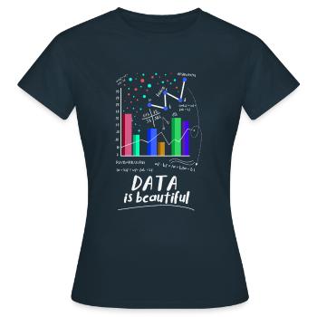 Daten Sind Wunderschön - Frauen T-Shirt - Navy - Vorne - AI Model Female 172 dark (172cm)