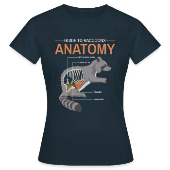 Instructions anatomy raccoon - Women's T-Shirt - navy - Front - AI Model Female 172 dark (172cm)