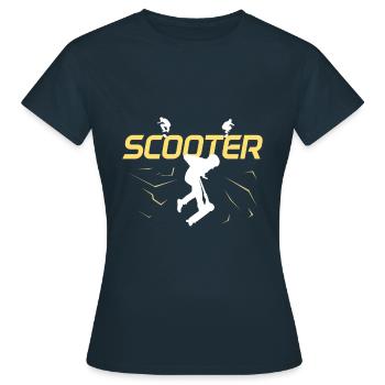 Scooter Roller Sport - T-shirt Femme - marine - Devant - AI Model Female 172 dark (172cm)