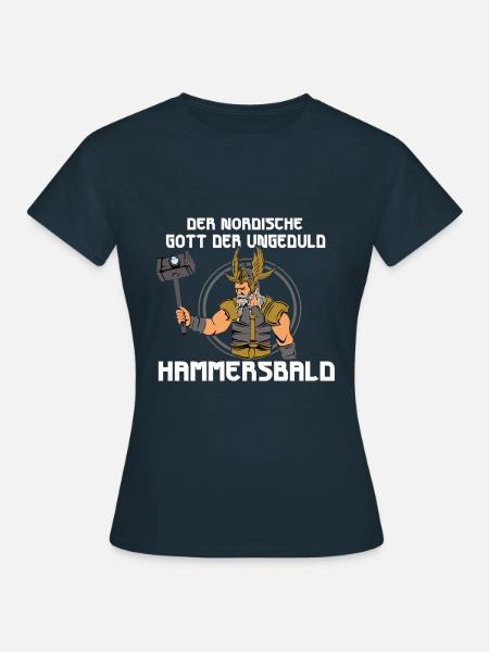 Nordischer Gott Hammersbald - Frauen T-Shirt - Navy