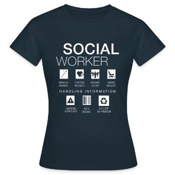 Social Worker Lustig - Women's T-Shirt - navy - Front - AI Model Female 172 dark (172cm)