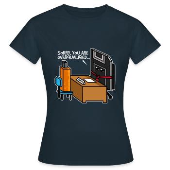 USB Stick Vorstellungsgespräch - Frauen T-Shirt - Navy - Vorne - AI Model Female 172 dark (172cm)