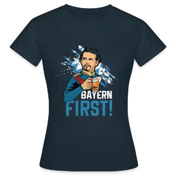 Bayern First - Land de Bavière König Ludwig - T-shirt Femme - marine - Devant - AI Model Female 172 dark (172cm)