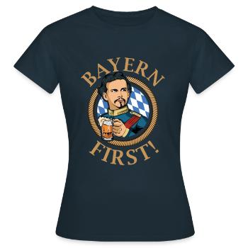 Bayern First - Freistaat Bayern - Frauen T-Shirt - Navy - Vorne - AI Model Female 172 dark (172cm)