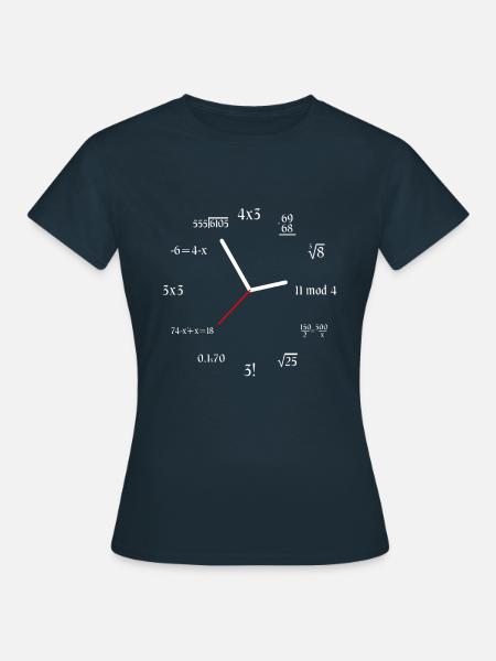 Mathematics Clock Math Meme Funny Math Clock - Dame-T-shirt - marineblå