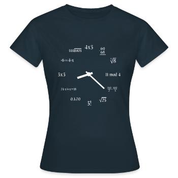 Math Clock Funny Mathematics Clock Meme Math Love - Frauen T-Shirt - Navy - Vorne - AI Model Female 172 dark (172cm)
