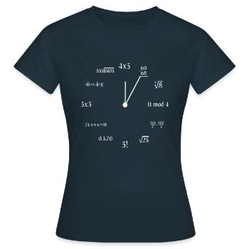 Mathematics Clock Funny Math Clock Meme Math Lover - Frauen T-Shirt - Navy - Vorne - AI Model Female 172 dark (172cm)