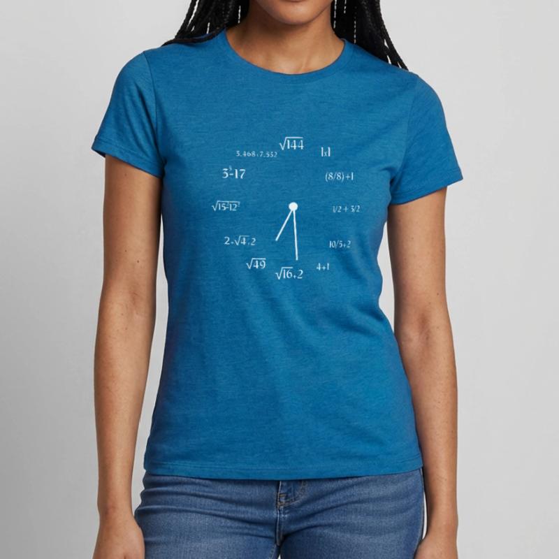 Math Clock Meme Funny Mathematics Clock Math Meme Women's T-Shirt