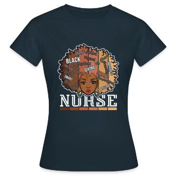 Black Nurse RN Black Pride Black History Month - Frauen T-Shirt - Navy - Vorne - AI Model Female 172 dark (172cm)