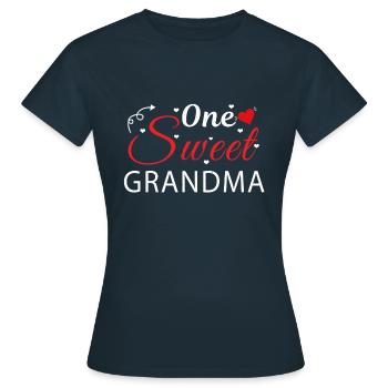 Love One Sweet Grandma Heart Valentines Day - Frauen T-Shirt - Navy - Vorne - AI Model Female 172 dark (172cm)