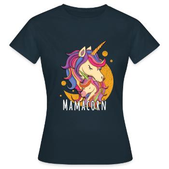 Rainbow Unicorn Mom Mama Mother's Day - Frauen T-Shirt - Navy - Vorne - AI Model Female 172 dark (172cm)