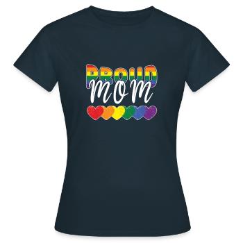 Rainbow Proud Mom Pride Mama Happy Mother's Day - Frauen T-Shirt - Navy - Vorne - AI Model Female 172 dark (172cm)
