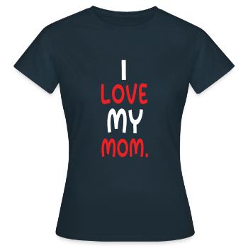 Amour Maman Cœurs Maman Maman Joyeuse Fête des Mères - T-shirt Femme - marine - Devant - AI Model Female 172 dark (172cm)