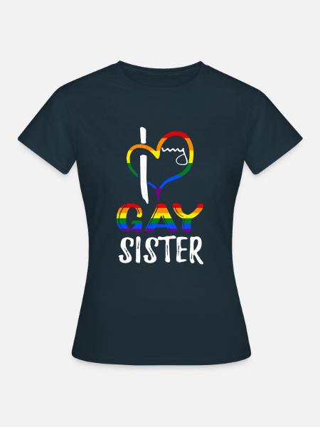 Love Gay Sister Pride LGBT Rainbow Pride-måned - T-skjorte for kvinner - marine
