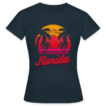Florida Vacation Surf Beach Tropical Summer - Frauen T-Shirt - Navy - Vorne - AI Model Female 172 dark (172cm)