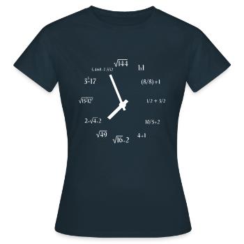 Math Meme Math Equation Joke Math Clock - Frauen T-Shirt - Navy - Vorne - AI Model Female 172 dark (172cm)