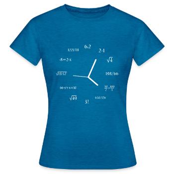 Math Clock Math Formule Meme Joke Math - T-shirt Femme - bleu saphir antique chiné - Devant - AI Model Female 172 dark (172cm)