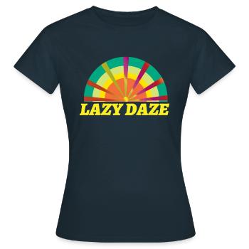 Beach 2022 Daze Lazy Tropical Hello Summer - Women's T-Shirt - navy - Front - AI Model Female 172 dark (172cm)