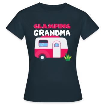 Adventure Vacation Glamp Grandma Grandmom Camping - Women's T-Shirt - navy - Front - AI Model Female 172 dark (172cm)