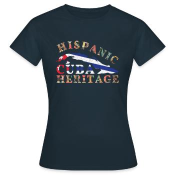 Cuban Cuba Heritage Flag Hispanic Heritage Month - Women's T-Shirt - navy - Front - AI Model Female 172 dark (172cm)