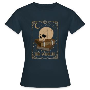 Livre Érudit Tarot Carte Occult Club Gothique - T-shirt Femme - marine - Devant - AI Model Female 172 dark (172cm)