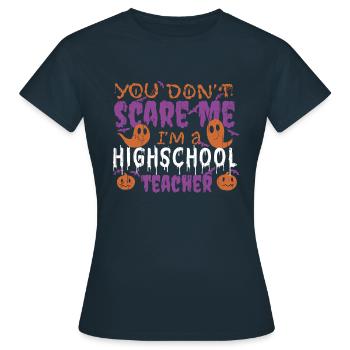 Ghost Pumpkin Highschool Teacher Halloween - Frauen T-Shirt - Navy - Vorne - AI Model Female 172 dark (172cm)