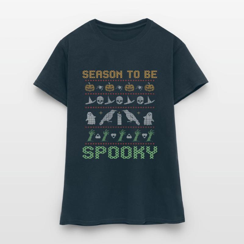 Stitch Pattern Horror Creatures Spooky Halloween Women's T-Shirt