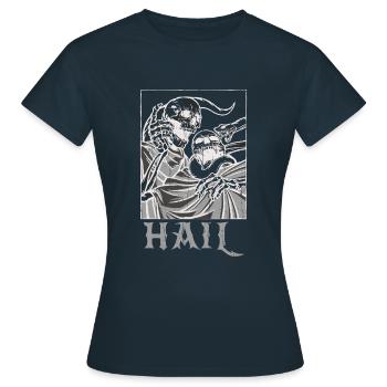 Squelette Os Tarot Carte Occulte Grêle Gothique - T-shirt Femme - marine - Devant - AI Model Female 172 dark (172cm)