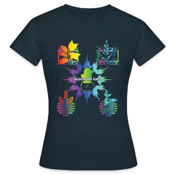 Occult Art Plants Goblincore Gothic Halloween - Frauen T-Shirt - Navy - Vorne - AI Model Female 172 dark (172cm)