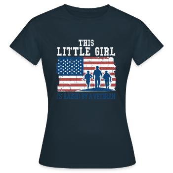 Little Girl Raise By Veteran Proud Veterans Day - Women's T-Shirt - navy - Front - AI Model Female 172 dark (172cm)