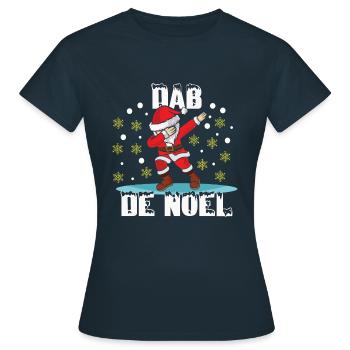 December Jul Dabbing Kærlighed Jul - Dame-T-shirt - marineblå - Foran - AI Model Female 172 dark (172cm)