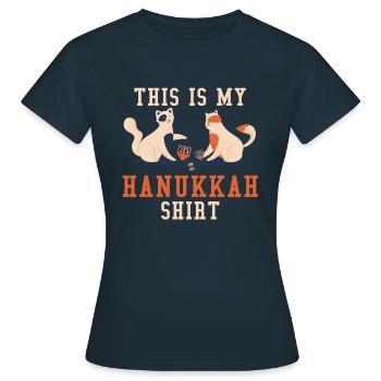 Chats Juifs de Noël Juif ce mon Hanoukka - T-shirt Femme - marine - Devant - AI Model Female 172 dark (172cm)