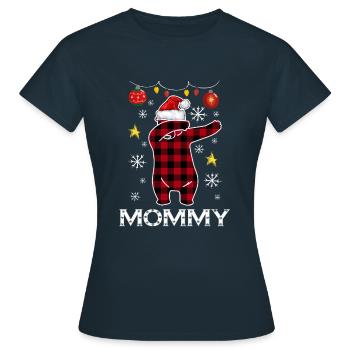 Plaid Bear Dabbing für Mama Dezember Weihnachten - Frauen T-Shirt - Navy - Vorne - AI Model Female 172 dark (172cm)