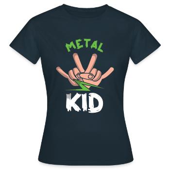 Rocker Sign Rock Hand Metal Kid Metal Lover - Frauen T-Shirt - Navy - Vorne - AI Model Female 172 dark (172cm)
