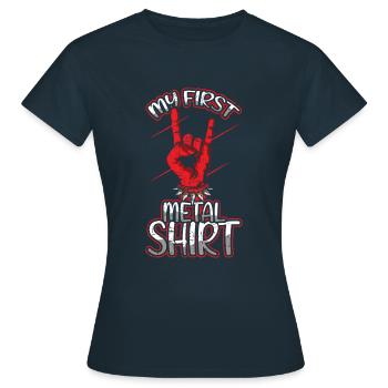 Metal Kid Rocker Sign Rock Hand First Metal - Frauen T-Shirt - Navy - Vorne - AI Model Female 172 dark (172cm)