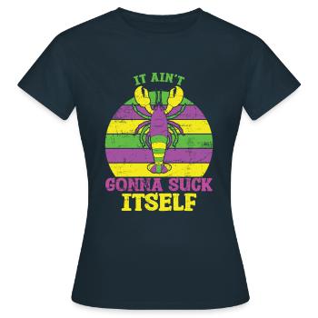 Crawfish Lover Festival Parade Beads Mardi Gras - Frauen T-Shirt - Navy - Vorne - AI Model Female 172 dark (172cm)
