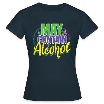 Alcohol Lover Festival Parade Beads Mardi Gras - Frauen T-Shirt - Navy - Vorne - AI Model Female 172 dark (172cm)