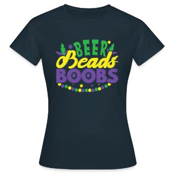 Festival Parade Beer Lover Beads Mardi Gras 2023 - Frauen T-Shirt - Navy - Vorne - AI Model Female 172 dark (172cm)