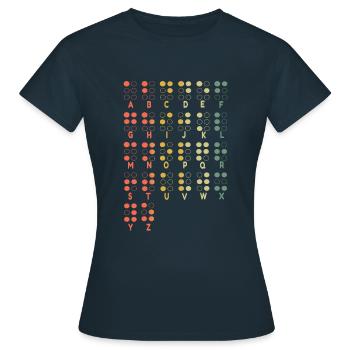 Vintage Brief Braille Sprache Braille Alphabet - Frauen T-Shirt - Navy - Vorne - AI Model Female 172 dark (172cm)