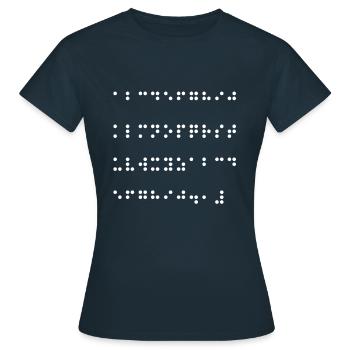 Braille Dots Language Braille Alphabet - Women's T-Shirt - navy - Front - AI Model Female 172 dark (172cm)