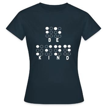Freundliche Freundlichkeit Braille-Alphabet Braille-Sprache - Frauen T-Shirt - Navy - Vorne - AI Model Female 172 dark (172cm)