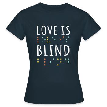 Braille Alphabet Braille Langue Braille Love - T-shirt Femme - marine - Devant - AI Model Female 172 dark (172cm)