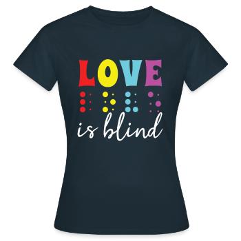 Braille Alphabet Sprache Braille Love Vintage - Frauen T-Shirt - Navy - Vorne - AI Model Female 172 dark (172cm)