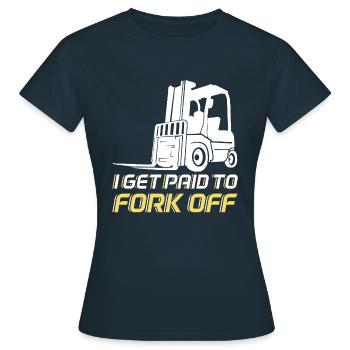 Gabelstaplerfahrer Gabelstaplerfahrer Gabelstapler - Frauen T-Shirt - Navy - Vorne - AI Model Female 172 dark (172cm)