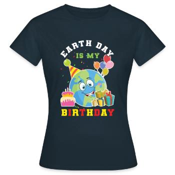 Protect Oceans Day Earth Day Meine Geburt - Frauen T-Shirt - Navy - Vorne - AI Model Female 172 dark (172cm)
