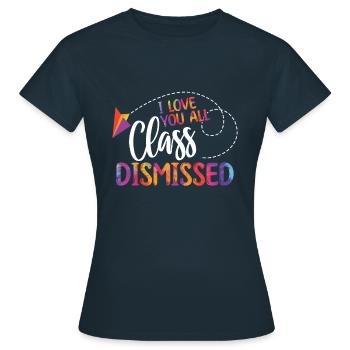 Une classe rejetée pour une cravate d’enseignant - T-shirt Femme - marine - Devant - AI Model Female 172 dark (172cm)
