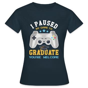 Gamer Graduate Graduating 2023 Graduation - Women's T-Shirt - navy - Front - AI Model Female 172 dark (172cm)