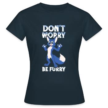 Sei pelziger Schwanz Ohr pelzige Person Cosplay - Frauen T-Shirt - Navy - Vorne - AI Model Female 172 dark (172cm)